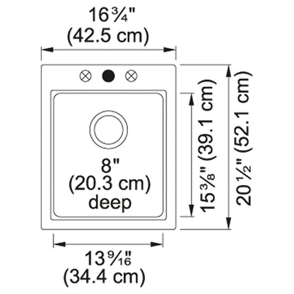 Quantum - 16-3/4" Kitchen Sink - White - Granite