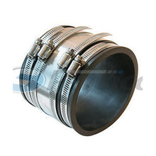 Fernco® 1056-64RC 1056 RC Strong Back Repair Coupling, 6 x 4 in Nominal, Cast Iron/Copper/Lead/Plastic/Steel x Cast Iron/Copper/Lead/Plastic/Steel End Style, 60 Duro Shore A Flexible PVC, Domestic