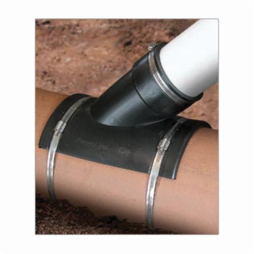 Fernco® TSW-4 Flexible Wye Tap Saddle, 4 in, Cast Iron/Plastic Inlet x Wye Tap Saddle, PVC, Domestic