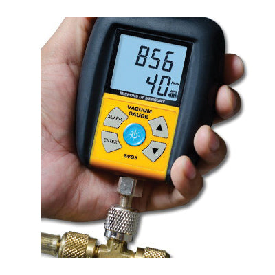Fieldpiece SVG3 Digital Micron Vacuum Gauge, 0 to 9999 microns (Hg), +/-(5% of reading + 5 microns), 50 to 1000 microns
