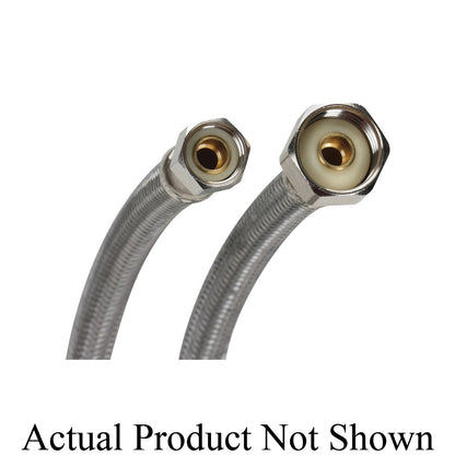 Fluidmaster® Faucet Connector, 1/2 in Nominal, Compression x FNPT End Style, 125 psi Working, 304 Stainless Steel, Import