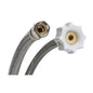 Fluidmaster® CLICK SEAL® B1T12CS Water Heater Connector, 3/8 in Compression Inlet, 7/8 in Ballcock Outlet, Braided Stainless Steel Body, Import