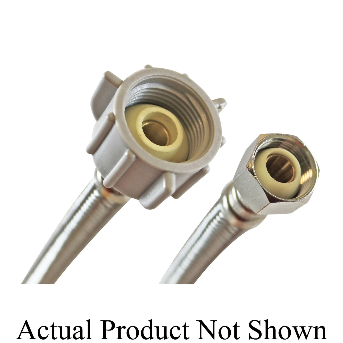 Fluidmaster® Toilet Connector, 1/2 x 7/8 in Nominal, Compression x Ballcock End Style, 125 psi Working, 304 Stainless Steel, Import