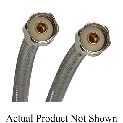 Fluidmaster® Faucet Connector, 1/2 in Nominal, FNPT End Style, 125 psi Working, 304 Stainless Steel, Import