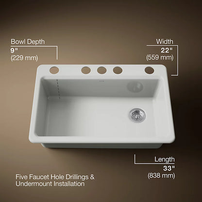 Riverby® 33" Undermount Single-Bowl Workstation Kitchen Sink