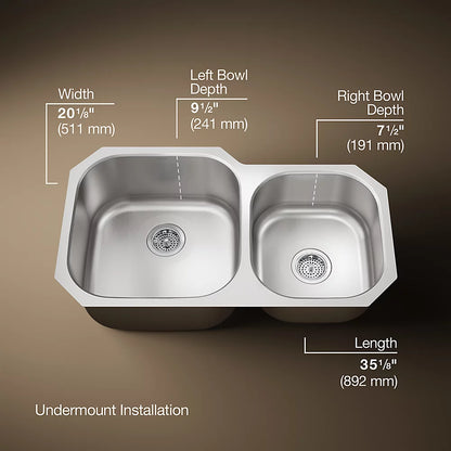 UNDERTONE DBL XL/MED SS SINK
