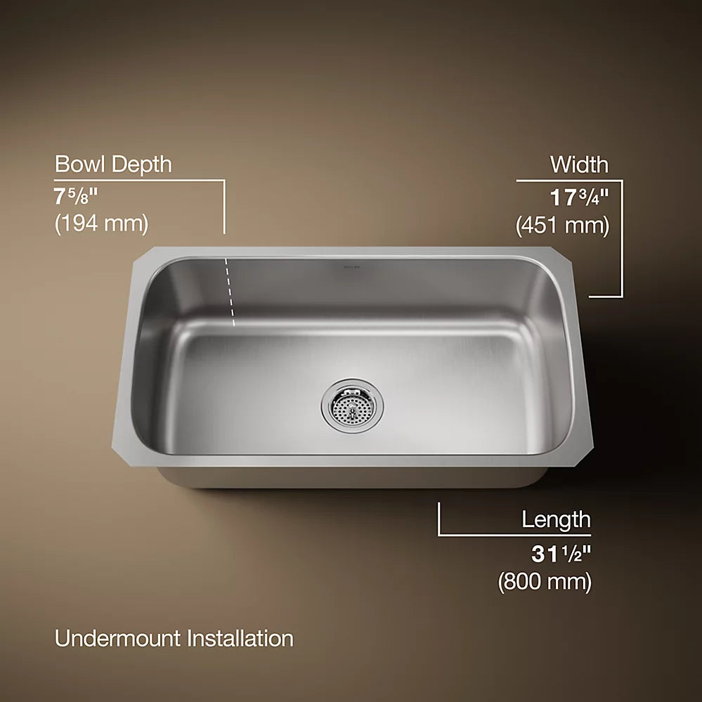 Undertone® 31-1/2" Undermount Single-Bowl Kitchen Sink