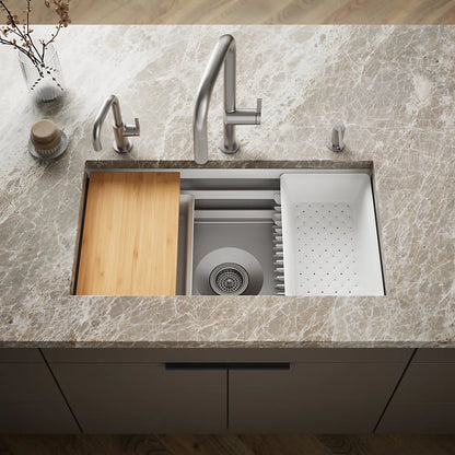 Prolific® 33" Undermount Single-Bowl Workstation Kitchen Sink