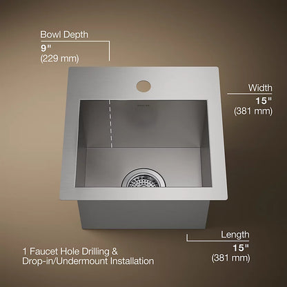 Vault™ 15" Top/Undermount Bar Sink