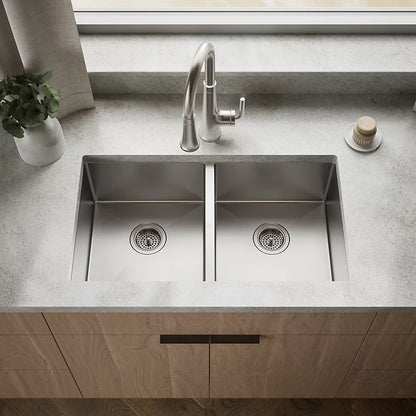 Strive® 32" Undermount Double-Bowl Kitchen Sink With Accessories