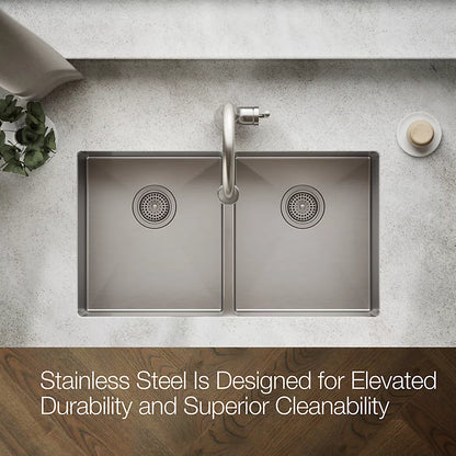 Strive® 32" Undermount Double-Bowl Kitchen Sink With Accessories
