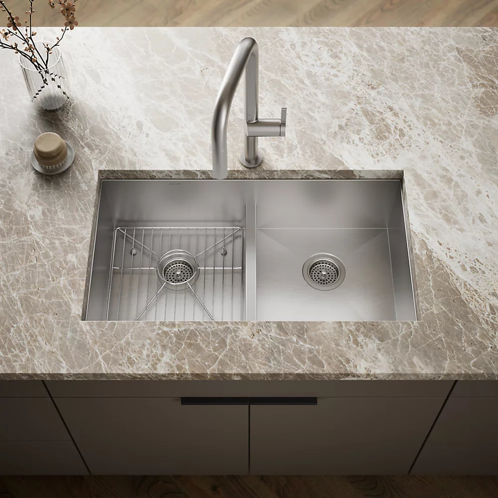 Vault™ Smart Divide® 33" Top/Undermount Double-Bowl Kitchen Sink