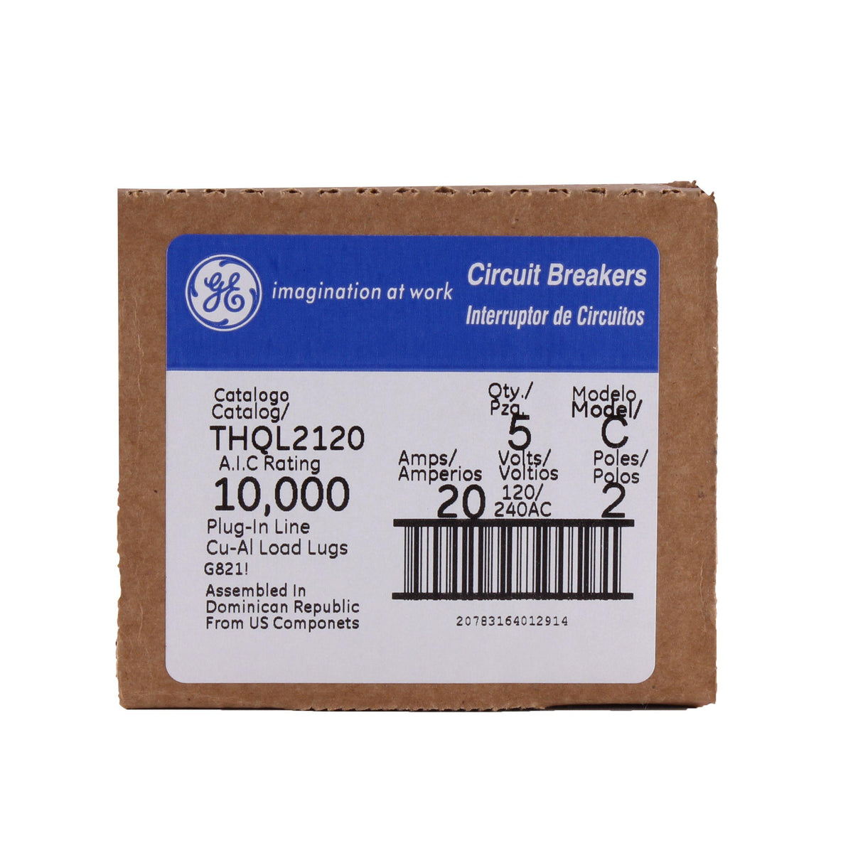 Type Thql Molded Case Circuit Breaker - Plug-in - 2 Poles