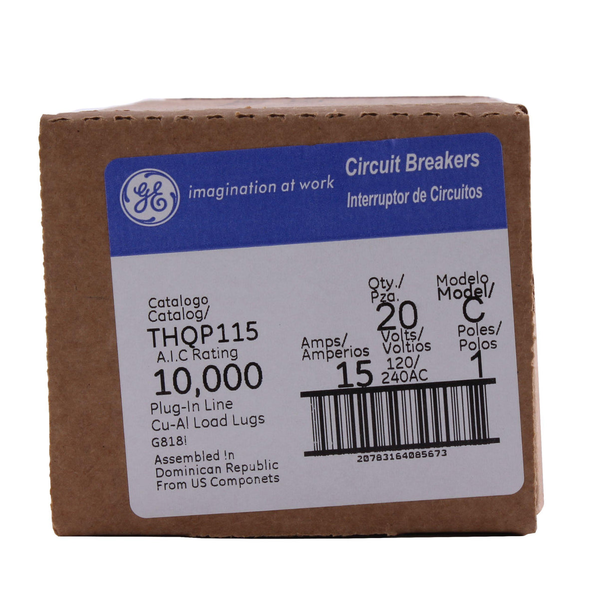 Type Thqp Molded Case Circuit Breaker - Plug-in - 1 Pole