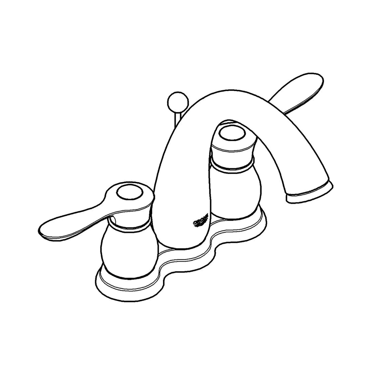 GROHE 20391ENA Centerset Lavatory Faucet, Parkfield™, Brushed Nickel, 2 Handles, Metal Pop-Up Drain, 1.2 gpm Flow Rate