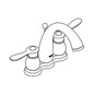 GROHE 20391ENA Centerset Lavatory Faucet, Parkfield™, Brushed Nickel, 2 Handles, Metal Pop-Up Drain, 1.2 gpm Flow Rate