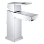 GROHE 23129000 Small Lavatory Faucet, Eurocube®, 1.5 gpm Flow Rate, 3-5/8 in H Spout, 1 Handles, Pop-Up Drain, 1 Faucet Holes, StarLight® Polished Chrome, Function: Traditional