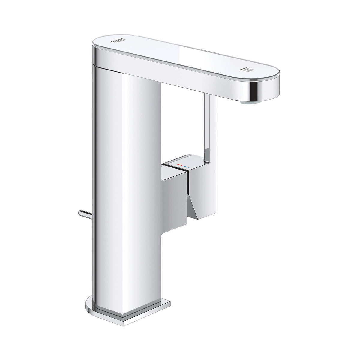 GROHE 23960003 Plus M-Size Bathroom Faucet With LED Display, Residential, 1.2 gpm Flow Rate, 6-5/8 in H Spout, 1 Handle, 1 Faucet Holes, StarLight® Polished Chrome