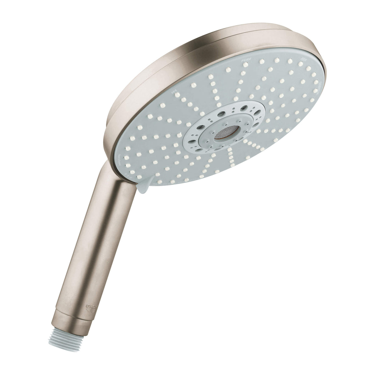 GROHE 27085EN0 Shower Head, Rainshower® Cosmopolitan, 4 in Dia 4-Function Shower Head, 2.5 gpm, Brushed Nickel, Import