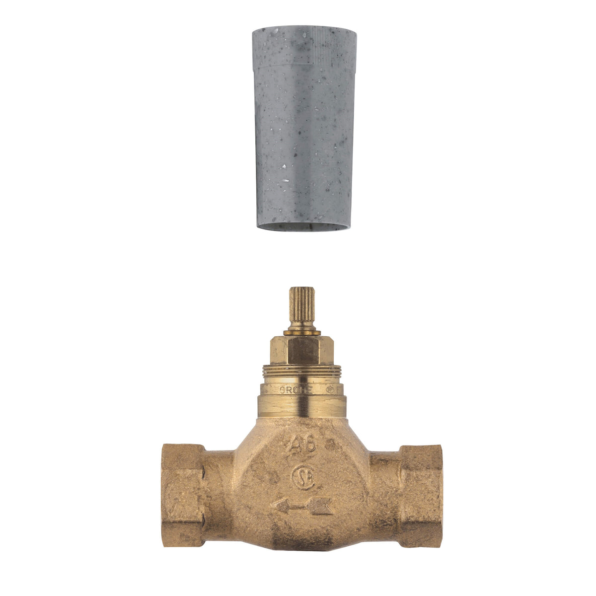 GROHE 29273000 Concealed Stop Valve, 1/2 in, NPT, Brass Body, Rough Brass, Import