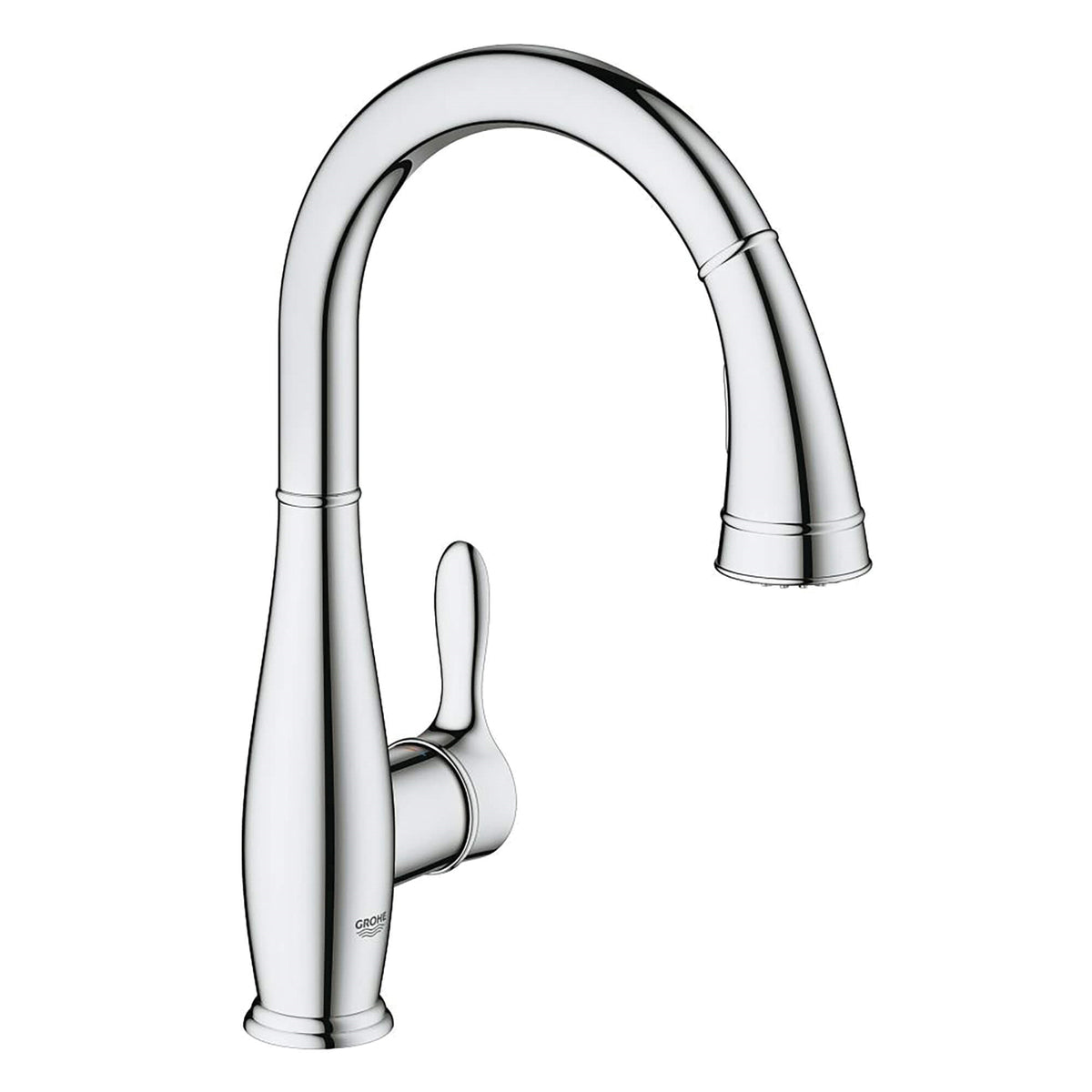GROHE 30213000 Sink Mixer, Parkfield™, 1.75 gpm Flow Rate, 360 deg Swivel Tubular Spout, Polished Chrome, 1 Handles, Import
