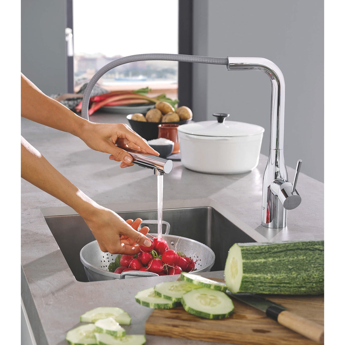 Essence - Pull-Out Kitchen Faucet - Deck Mount - 1.75 GPM