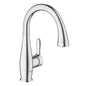GROHE 30296001 Parkfield™ Prep Sink Faucet With Integrated Temperature Limiter, 1.75 gpm Flow Rate, 360 deg Swivel C Spout, StarLight® Polished Chrome, 1 Handles, Import