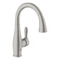 GROHE 30296DC1 Parkfield™ Prep Sink Faucet With Integrated Temperature Limiter, 1.75 gpm Flow Rate, 360 deg Swivel C Spout, SuperSteel Infinity, 1 Handles, Import