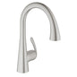 GROHE 30313DC0 LADYLUX-ZEDRA Kitchen Faucet, 1.75 gpm Flow Rate, SuperSteel Infinity, 1 Handles, 1 Faucet Holes, Function: Traditional, Import, Residential
