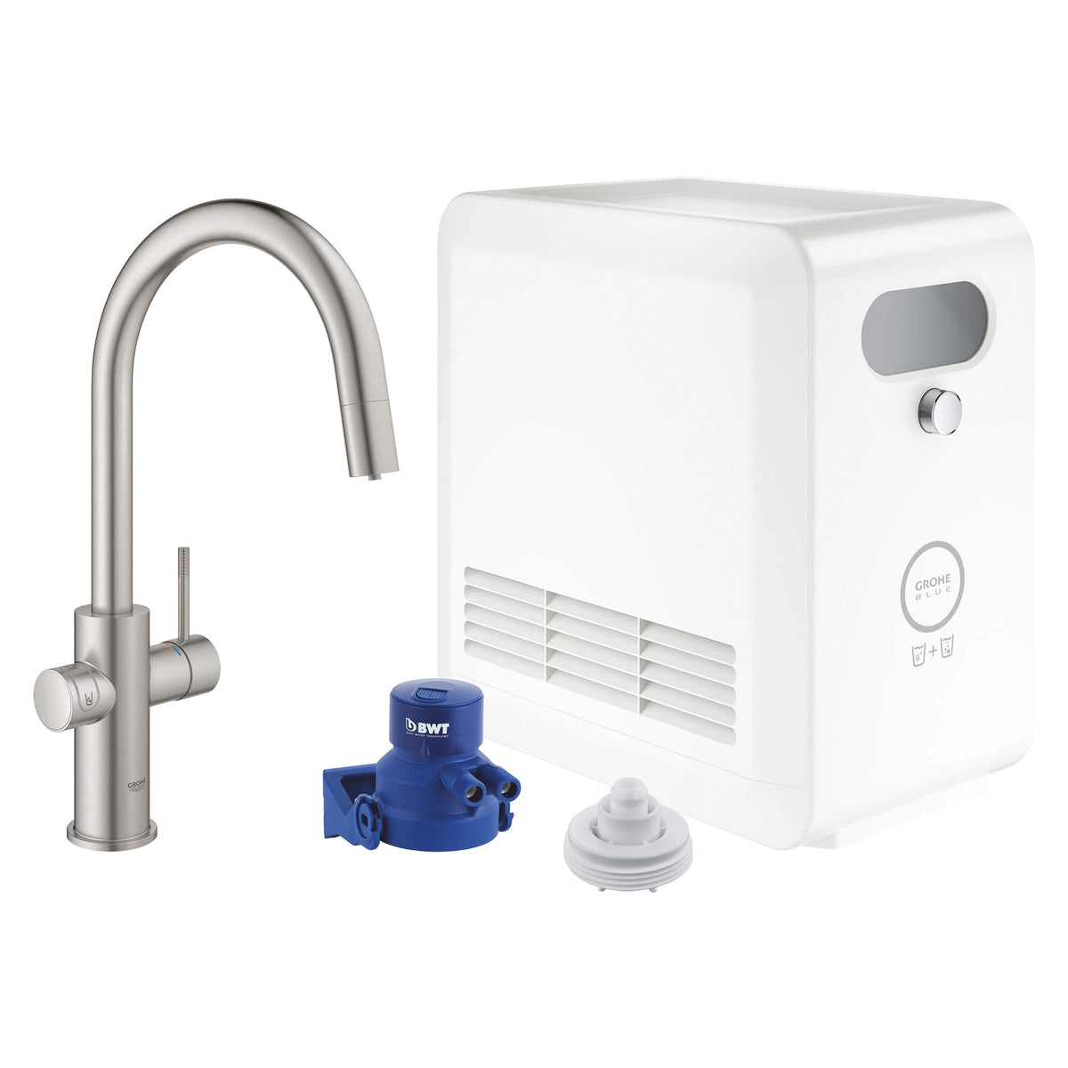 GROHE 31251DC2 Blue® Universal Chilled and Sparkling Starter Kit, 270 W Cooling, 115 V AC, Import