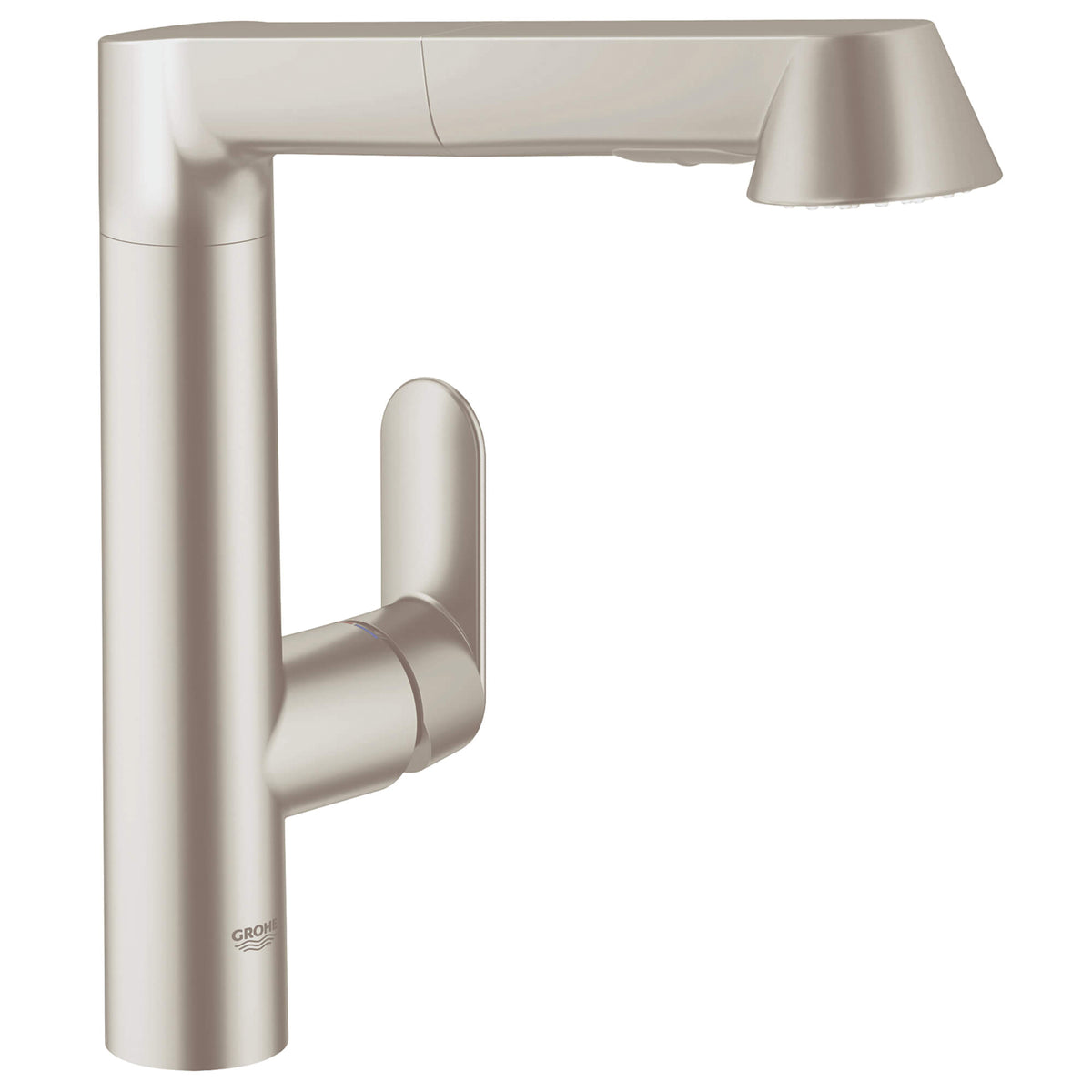 GROHE 32178DC0 K7 Sink Mixer, 1.75 gpm Flow Rate, 100 deg Swivel Spout, SuperSteel, 1 Handles, Import