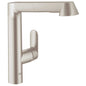 GROHE 32178DC0 K7 Sink Mixer, 1.75 gpm Flow Rate, 100 deg Swivel Spout, SuperSteel, 1 Handles, Import