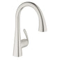 GROHE 32298SD1 Ladylux™ Sink Mixer With 2-Function Locking Sprayer, 1.75 gpm Flow Rate, 360 deg Swivel Spout, Stainless Steel, 1 Handles, 1 Faucet Holes, Import