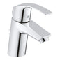 GROHE 32642002 Small Centerset Lavatory Faucet, Eurosmart®, 1 gpm Flow Rate, 2-3/8 in H Spout, 1 Handles, Pop-Up Drain, 1 Faucet Holes, StarLight® Polished Chrome, Function: Traditional
