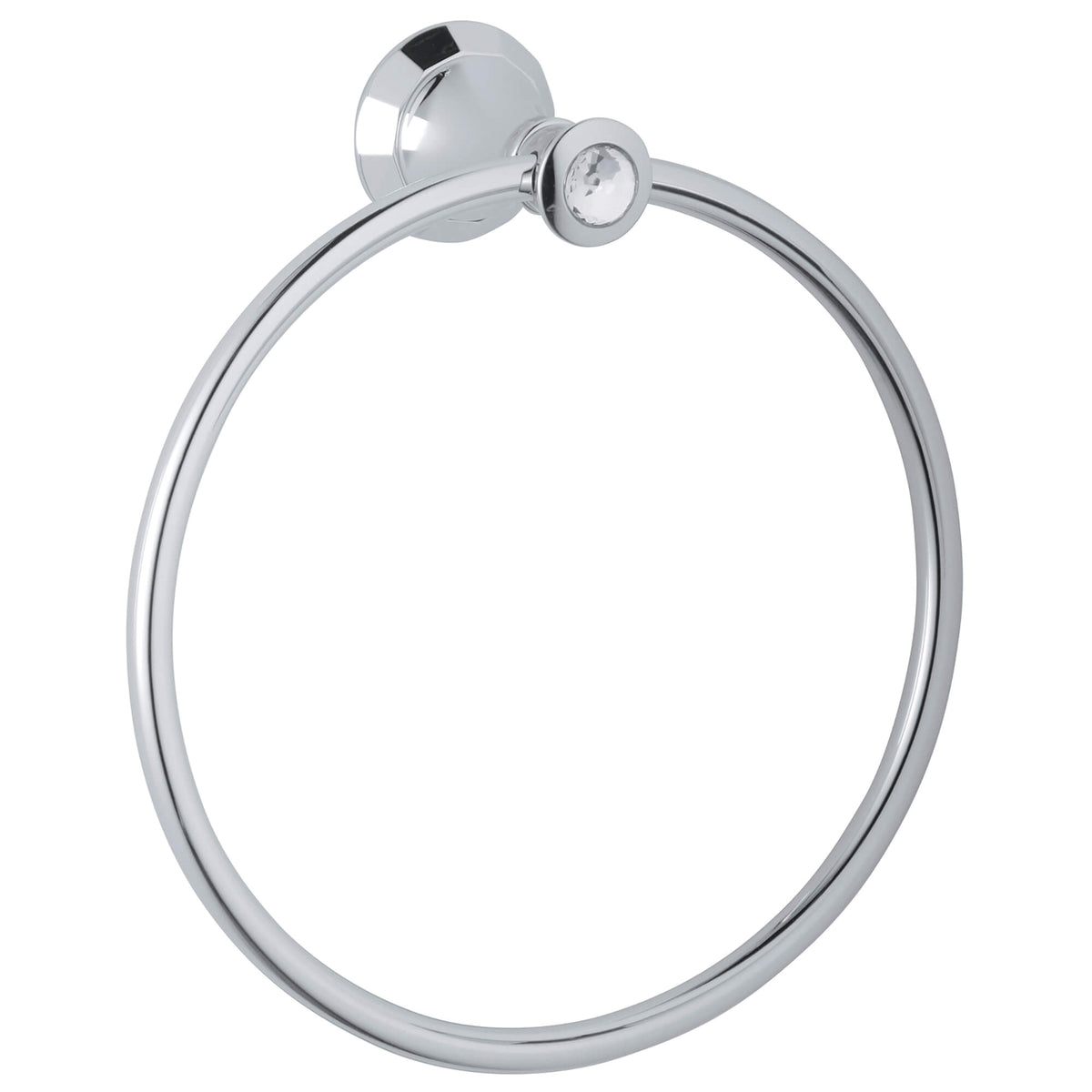 GROHE 40222VP0 Towel Ring, Kensington, 7-7/8 in Ring, 2-13/16 in OAD x 8-5/8 in OAH, Metal, StarLight® Polished Chrome/Swarovski® Crystal, Import