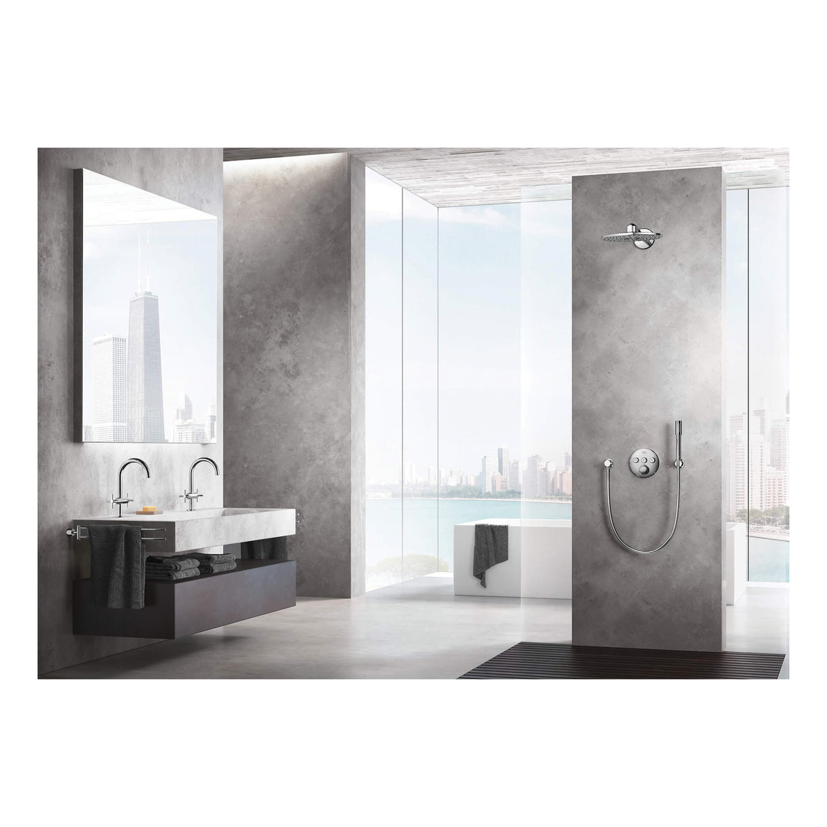 Atrio New - 40308_3DOUBLE Round Towel Bar