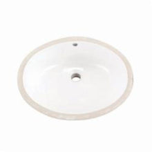 Gerber® 12-770 Luxoval™ Petite Bathroom Sink With Rear Overflow, Oval Shape, 18-1/2 in W x 15-3/8 in D x 7-5/8 in H, Undermount Mounting, Vitreous China, White