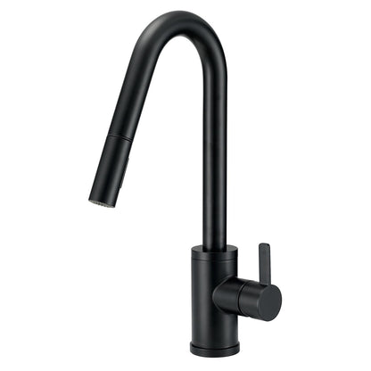 Amalfi - Pull-Down Kitchen Faucet - Satin Black - Deck Mount
