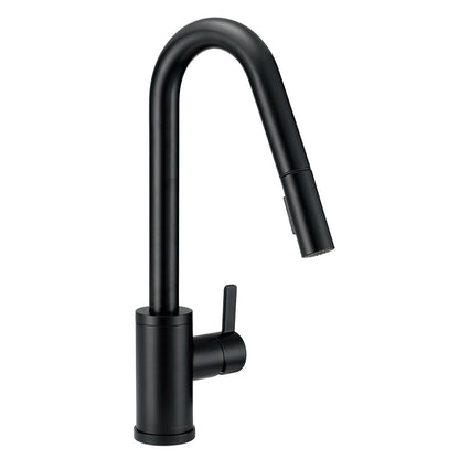 Amalfi - Pull-Down Kitchen Faucet - Satin Black - Deck Mount