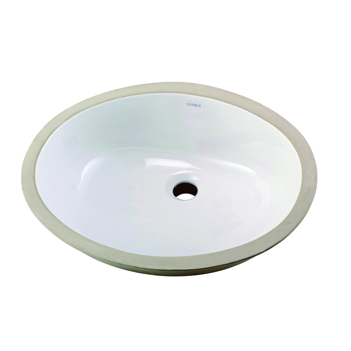 Gerber® G0012770F Luxoval™ Undercounter Bathroom Sink, Oval Shape, 18-1/2 in W x 15-3/8 in D x 7-9/16 in H, Undercounter Mounting, Vitreous China, White, Import