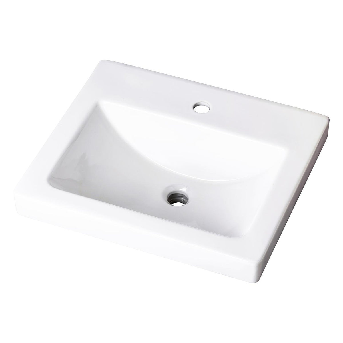 Gerber® G0012892 Wicker Park™ Above Counter Bathroom Sink, Square Shape, 20-7/8 in W x 17-3/4 in D x 7-1/8 in H, Vitreous China, White, Import