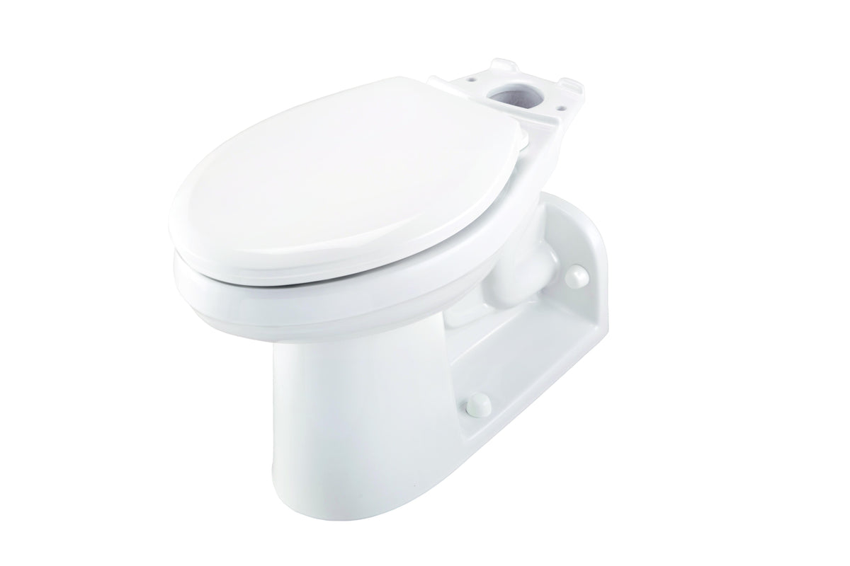 Gerber® G0021975 Maxwell® ErgoHeight™ Back Outlet Toilet Bowl, White, Elongated Shape, 4-1/4 in Rough-In, 2 in Trapway