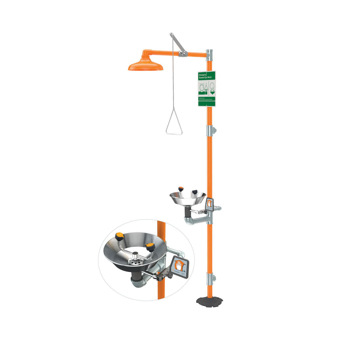 Combination Eyewash and Shower Safety Unit - Floor Mount