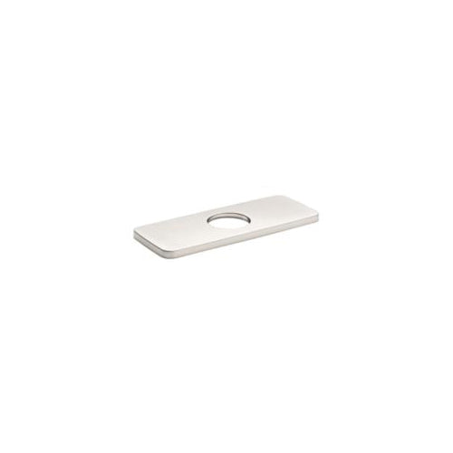 Hansgrohe 04565820 Logis Cube Base Plate, For Use With Modern 1-Hole Faucet, 6 in L x 1/4 in H x 2-3/8 in W, Metal, Brushed Nickel, Domestic