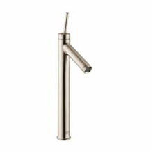 AXOR 10120821 Starck Tall Bathroom Faucet, Commercial, 1.2 gpm Flow Rate, 9-7/8 in H Spout, 1 Handles, Pop-Up Drain, 1 Faucet Holes, Brushed Nickel, Function: Traditional