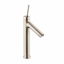 AXOR 10123821 Starck Medium Bathroom Faucet, Commercial, 1.5 gpm Flow Rate, 6-1/2 in H Spout, 1 Handles, 1 Faucet Holes, Brushed Nickel, Function: Traditional