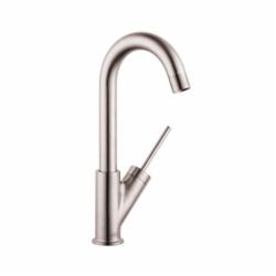 AXOR 10826801 Bar Kitchen Faucet, Starck, Steel Optik, 1 Handle, 1.5 gpm