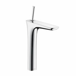 Hansgrohe 15072001 PuraVida 240 High Riser Bathroom Faucet, Commercial, 1.2 gpm Flow Rate, 9-1/2 in H Spout, 1 Handles, 1 Faucet Holes, Polished Chrome, Function: Traditional