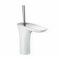 Hansgrohe 15074401 PuraVida 110 Bathroom Faucet, Commercial, 1.2 gpm Flow Rate, 4-1/2 in H Spout, 1 Handles, Pop-Up Drain, 1 Faucet Holes, Polished Chrome/White, Function: Traditional