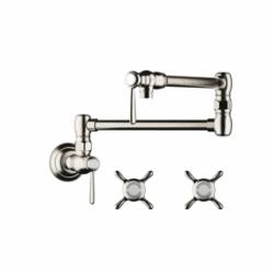 AXOR 16859831 Montreux Pot Filler, Commercial, 2.5 gpm Flow Rate, 180 deg Swivel Spout, Polished Nickel, 2 Handles